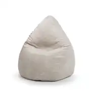 Pouf poire aspect cuir vielli beige 70x110
