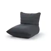Pouf confort rembourré aspect matelassé gris anthracite 90x80x75
