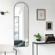 LISA - Miroir arche en acier noir, 40x120 cm
