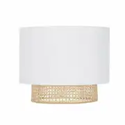 LILA - Abat-jour pour suspension blanche cannage en osier