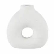 DONUT - Vase en grès blanc H14