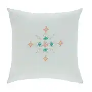 BANI - Coussin en coton bleu clair avec broderie 45x45