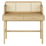 Canopy - Bureau 2 tiroirs cannage en rotin