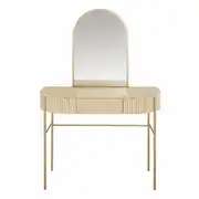 Ormond - Coiffeuse 2 trappes 1 tiroir en métal coloris laiton