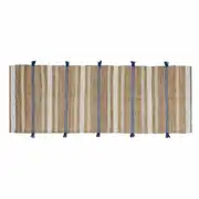 JDID - Tapis de couloir en jute et coton recyclé tissés à motifs beiges et bleus 80x200