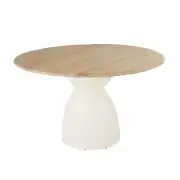 Sartene - Table à manger ronde bicolore 5/6 personnes D130