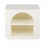 SARTENE - Table de chevet 1 niche 1 étagère blanc crème