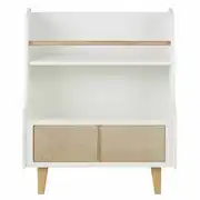 Berlin - Range-livres blanc et cannage rotin