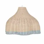 Suspension en rotin avec liseré vert