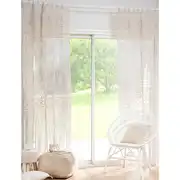 Macrama - Rideau macramé en coton écru à l'unité 105x250