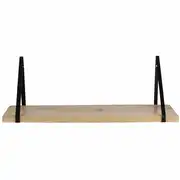 Rangement mural en manguier et métal noir