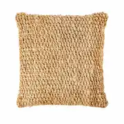 SOLAIRE - Coussin tissé en jute et coton beiges 45x45