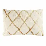 Coussin en coton blanc motifs graphiques dorés 40x60