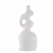 ANIMA - Statue ondulée en grès blanc H55