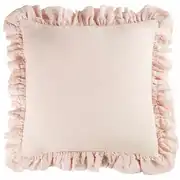 Coussin en coton et lin rose 60x60