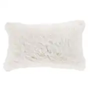 GALSHAR - Coussin imitation fourrure écrue 50x30