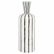 Vase en dolomite blanche à stries noires H34