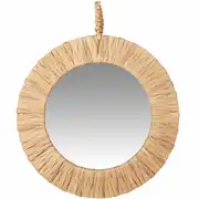 PRETORIA - Miroir rond en jacinthe d'eau tressée D42