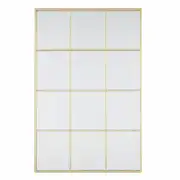 DORIS - Miroir fenêtre rectangulaire en métal doré 80x120