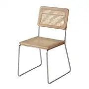 Rosae - Chaise cannage en rotin et acier argenté