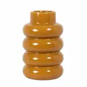 MARTA - Vase en grès jaune moutarde H24