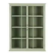 Etagère en fer vert sauge 2 portes en verre