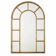 ABBY - Miroir fenêtre arche en bois de sapin, 86x130 cm