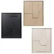 NORAH - Tableaux noir, beige et écru (x3) 32x40