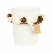 Bougie en céramique blanche et fibre végétale