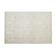 Tapis en coton recyclé tissé jacquard écru et lurex doré à motifs 160x230