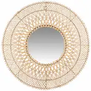 CHAMIZO - Miroir rond en rotin tressé, D80 cm