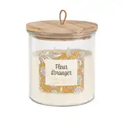 Bougie parfumée en verre motifs graphiques, 430g