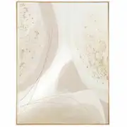 MELARA - Toile imprimée et peinte rose, dorée et écrue, 53x70 cm