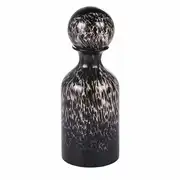 Petit flacon moucheté en verre soufflé noir