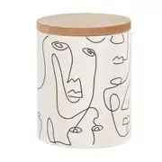 Bougie parfumée en céramique blanche imprimé noir 190g