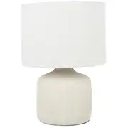 Busset - Lampe en céramique écru et abat-jour en polyester recyclé
