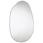 ROCK - Grand miroir organique en acier noir, 100x170 cm