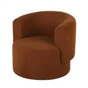 Boogie - Fauteuil en tissu orange écureuil effet laine bouclée