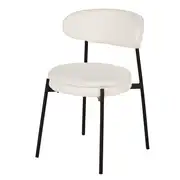 Chaises professionnelles en acier noir et bouclettes écrues (x2)