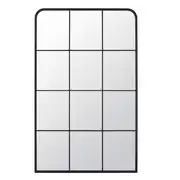 Grand miroir rectangulaire fenêtre en métal noir 100x160