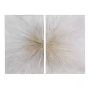 KIARA - Toiles diptyques blanches, dorées et beiges, 160x120 cm