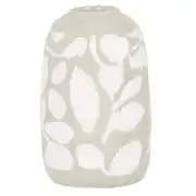 Vase en grès blanc et beige H12