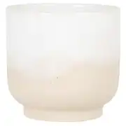 SOUHEL - Cache-pot en faïence blanche et beige H19