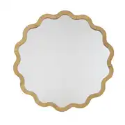 Miroir rond festonné en rotin D110