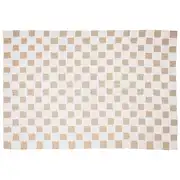 Mouton - Tapis enfant en coton et jute à motif damier blanc et marron 120x180