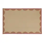 TUDY - Tapis d'extérieur tressé beige motif vagues terracotta 160x230