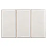 Guillemette - Toiles triptyques peintes beiges et blanches, 170x112 cm