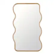 Felipe - Grand miroir déstructuré ondulé en bois de paulownia, 99x160 cm