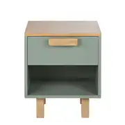 Oliver - Table de chevet  1 tiroir 1 niche en bois de pin massif bicolore
