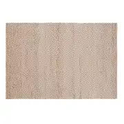 Barcelone - Tapis tissé en jute et coton recyclé blanc et beige 250x350